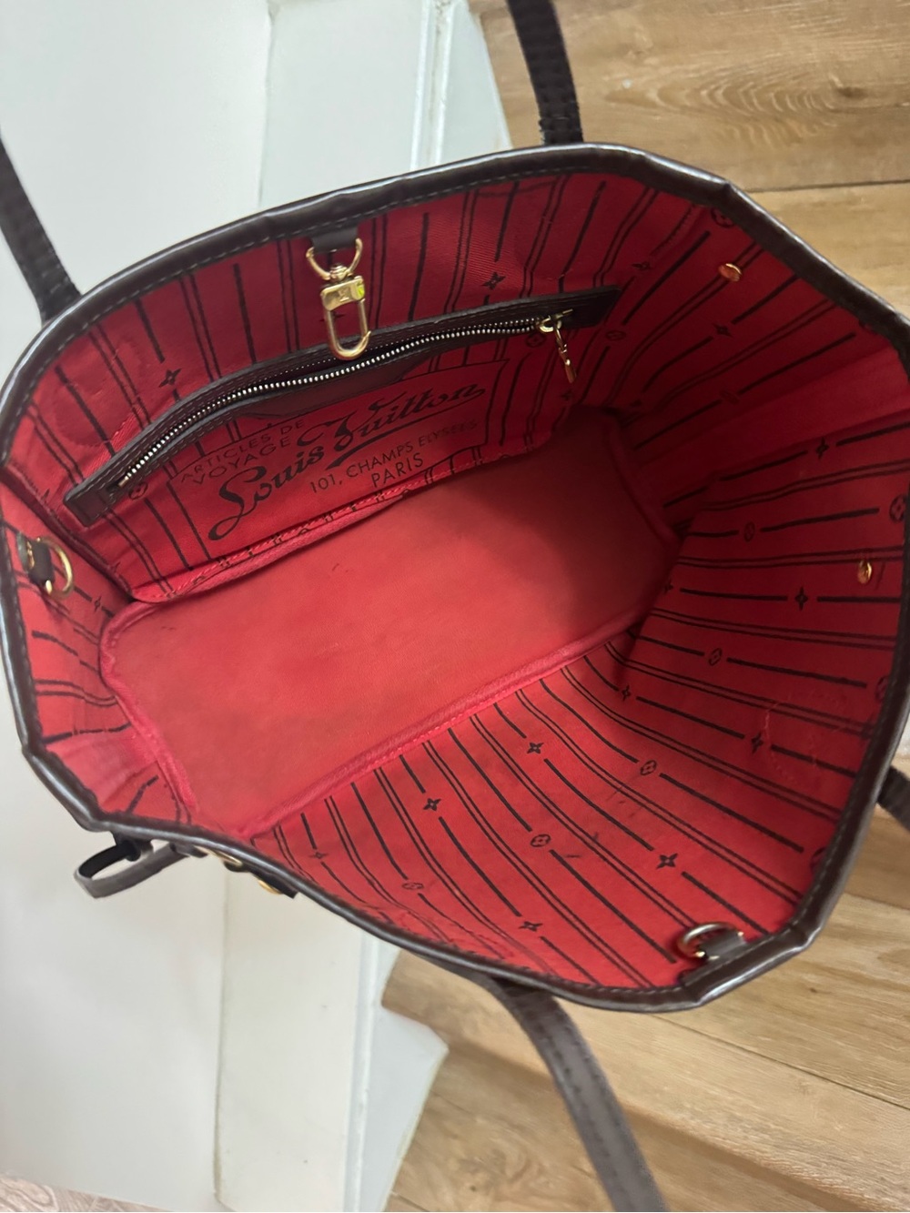 LOUIS VUITTON NEVERFULL PM IN DAMIER EBENE - Picture 5 of 15